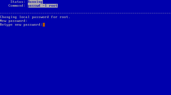 Entering root password