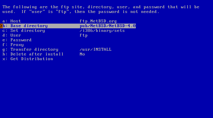 Defining the FTP settings