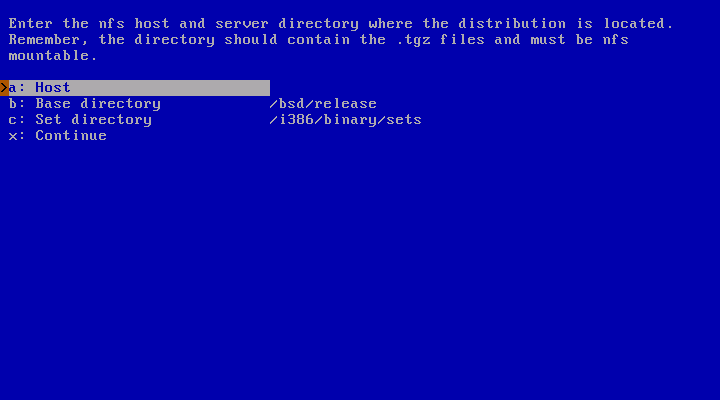 NFS install screen